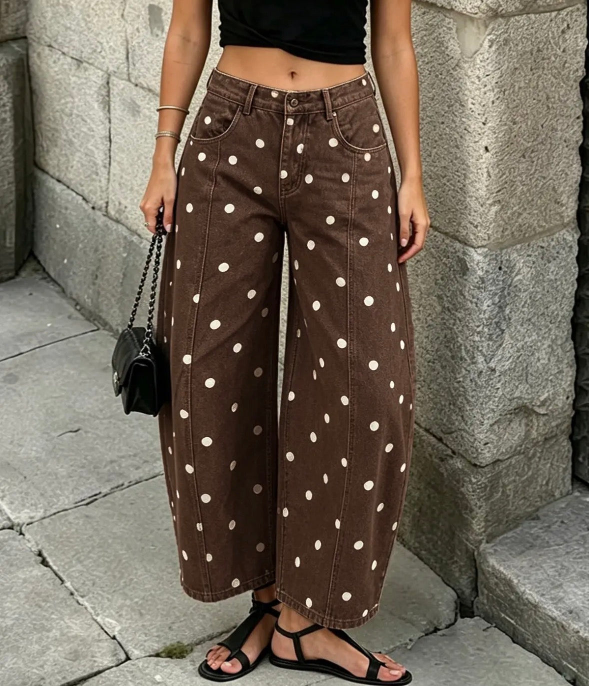 Brown Polka Dot Pants