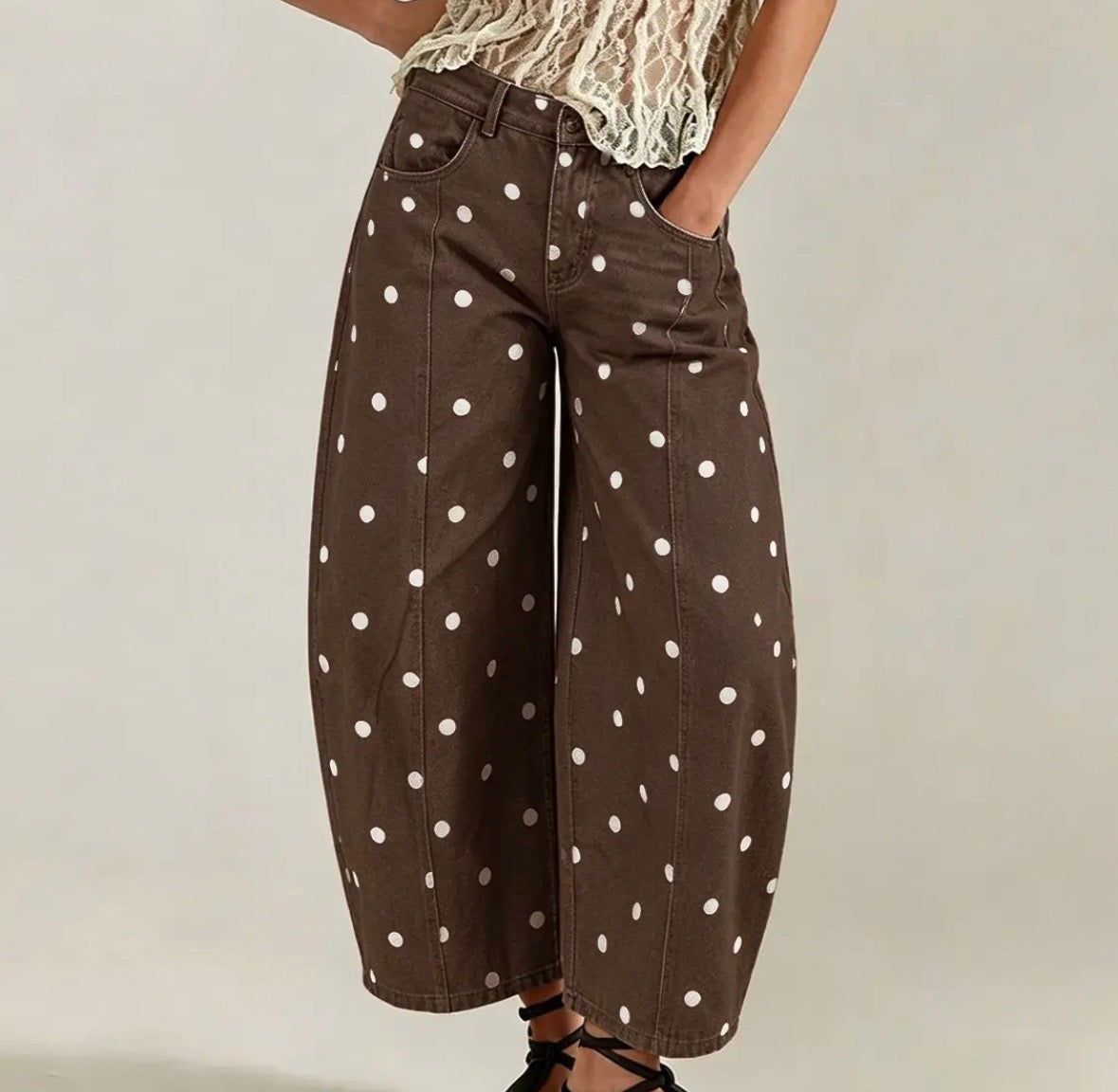 Brown Polka Dot Pants