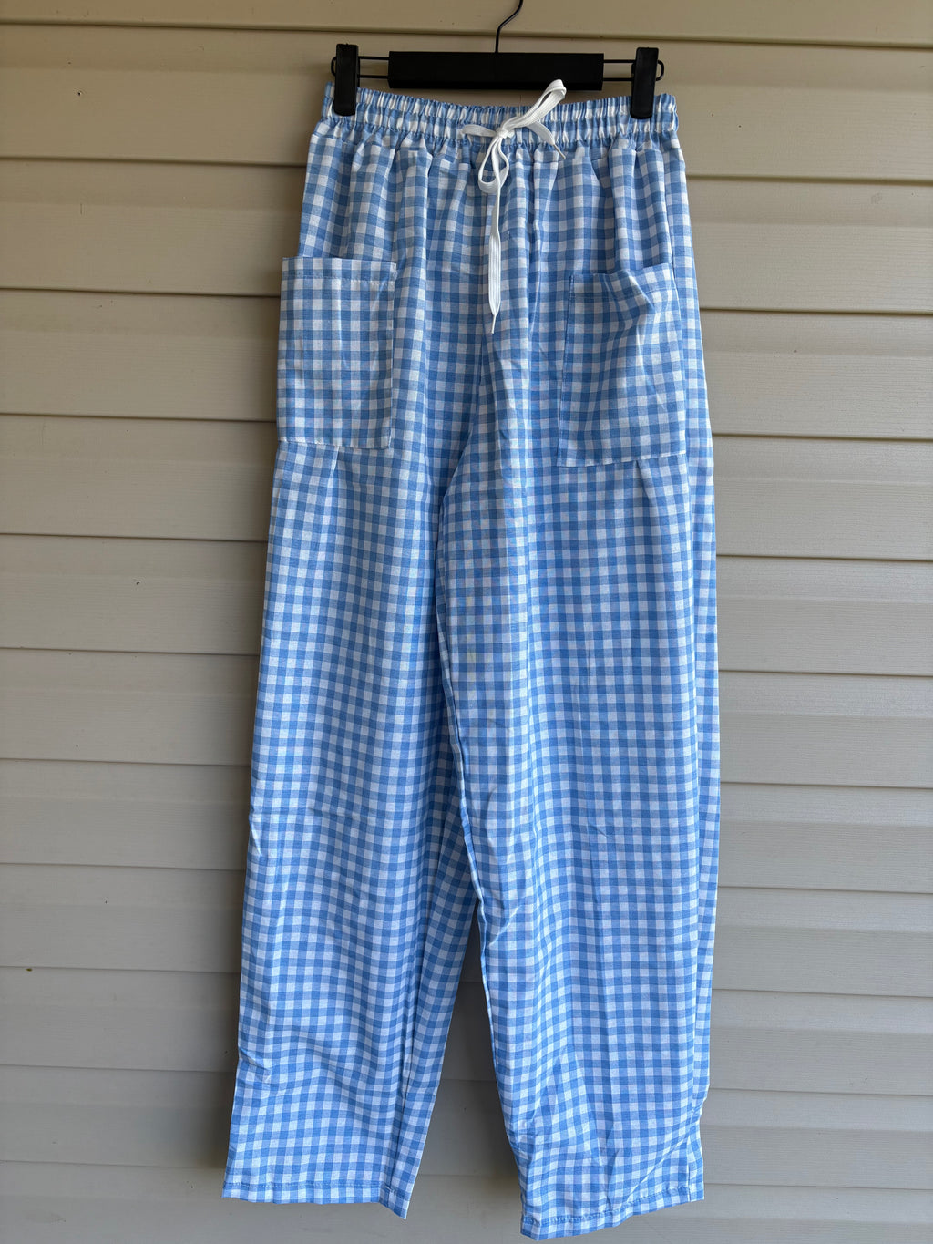 Blue Gingham Pants