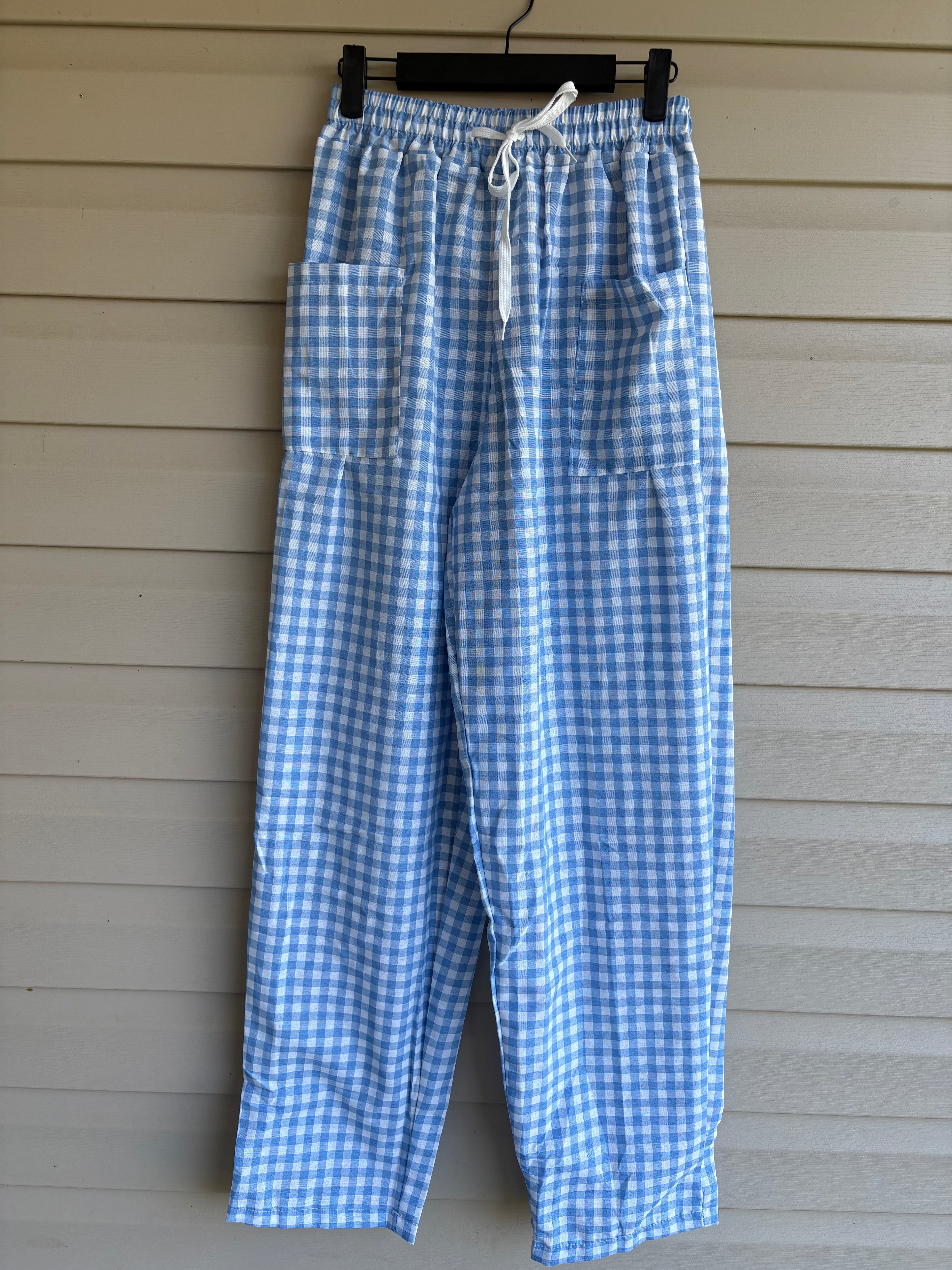 Blue Gingham Pants